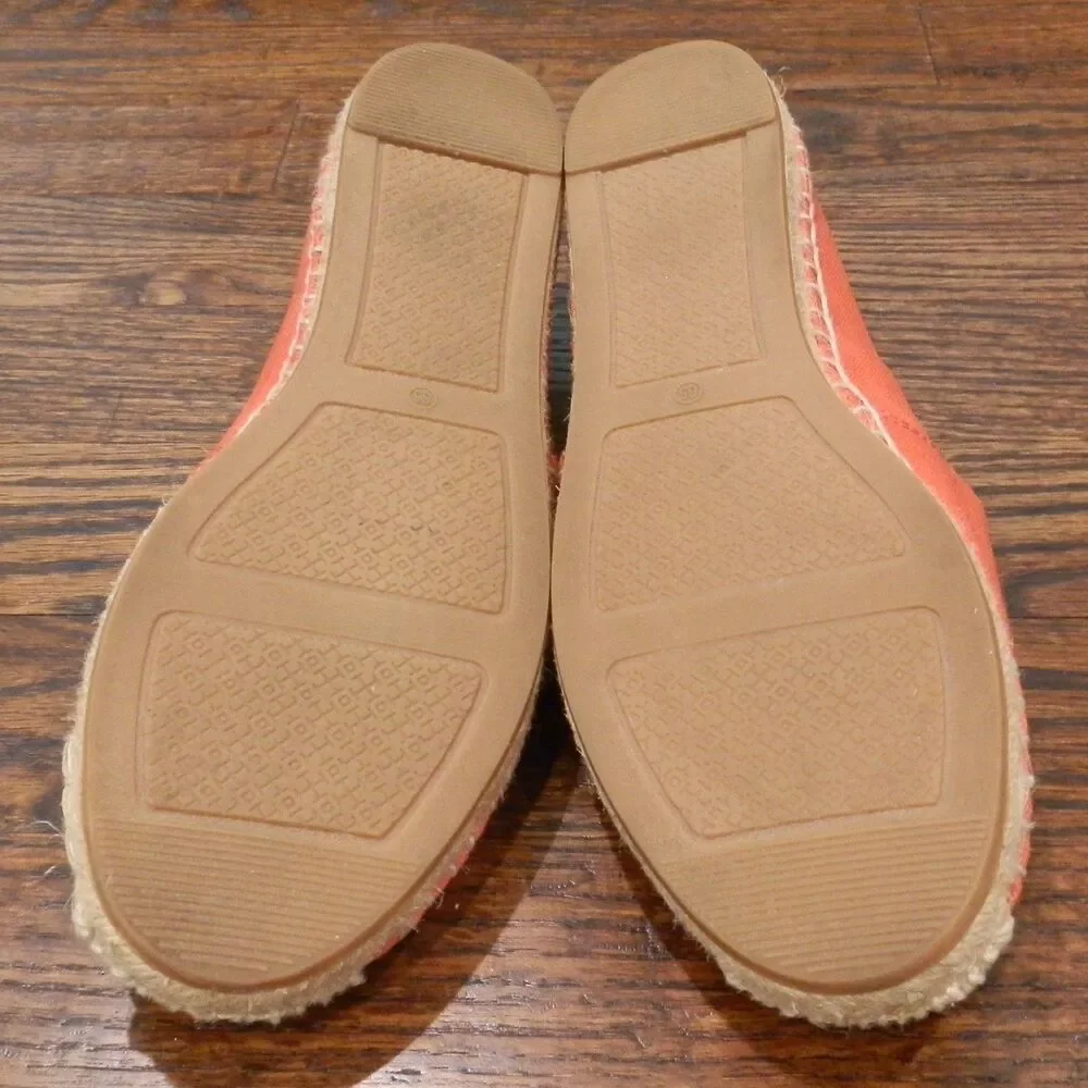 Tory Burch Chinese New Year Ox Espadrilles Orange Shoes Slippers Flats Size 6.5M
